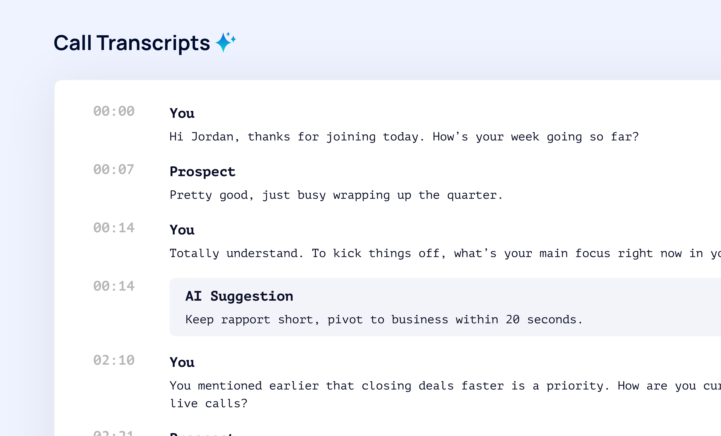 Call transcripts