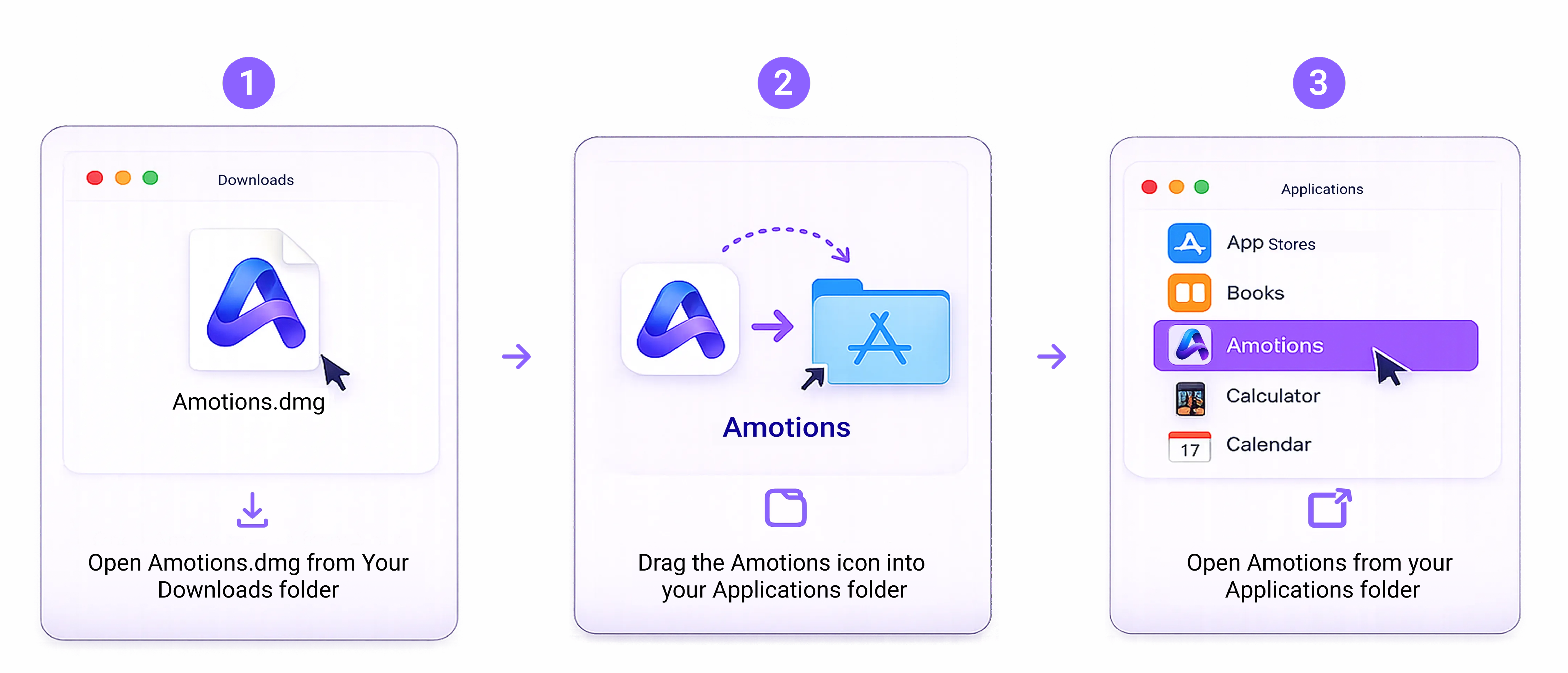 Amotions preview on macOS