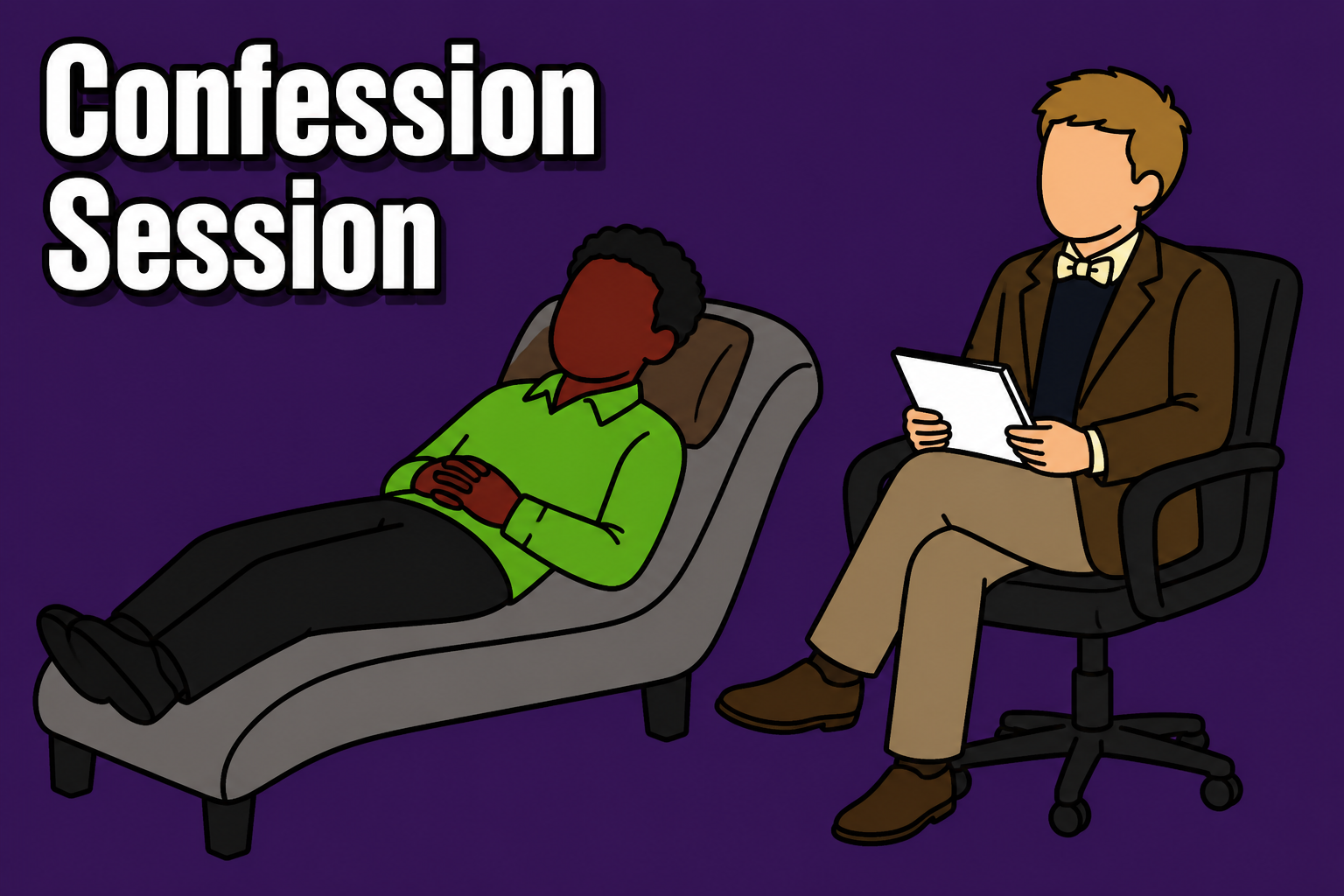 Confession Session training slide shown during the sales workshop.