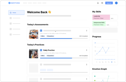 Amotions AI dashboard with call scores and coaching insights after conversations